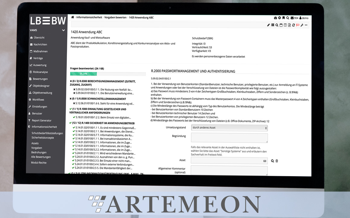 LBBW uses ARTEMEON ISMS software